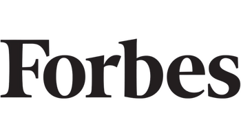 The image is the logo of Forbes, presented in bold black letters on a transparent background.
