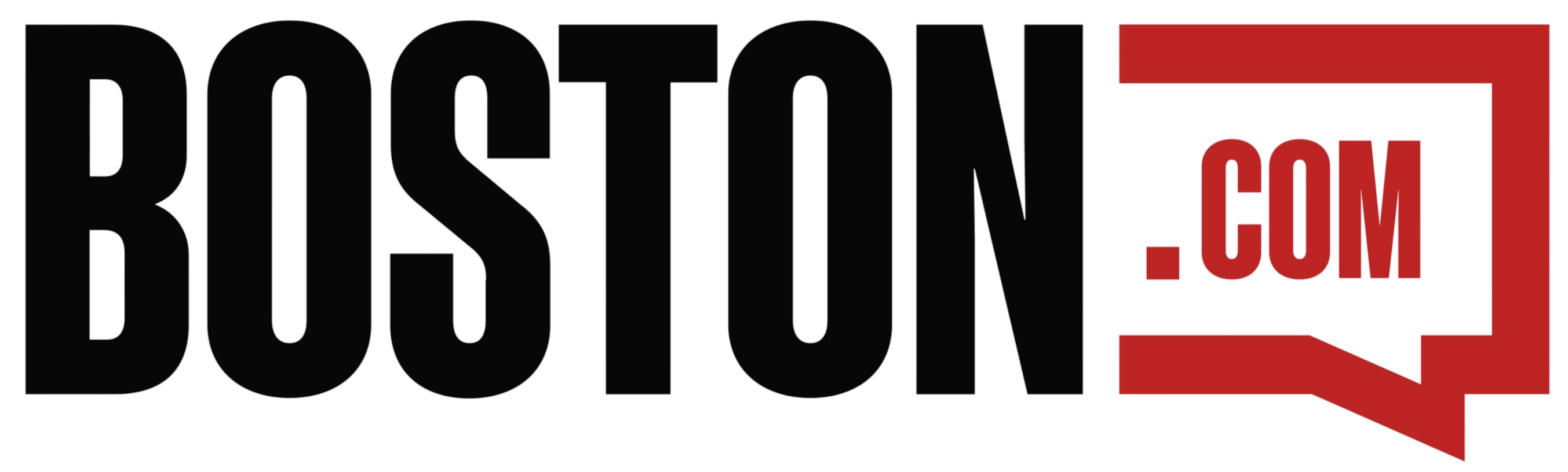 Boston.com logo with black text and red speech bubble.