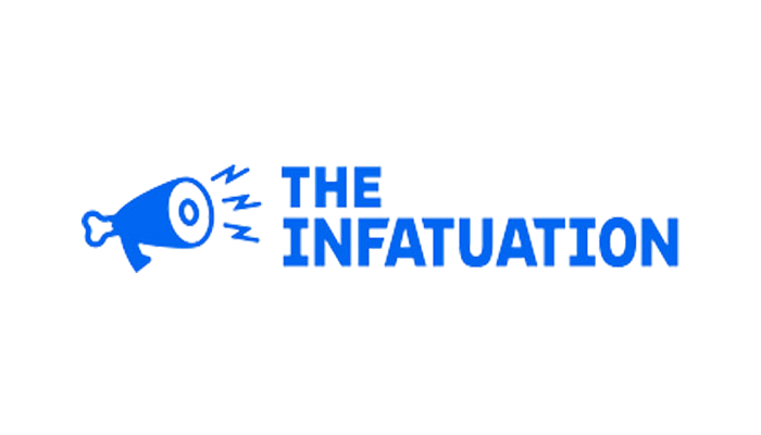 Blue fish graphic with text "The Infatuation" in blue.