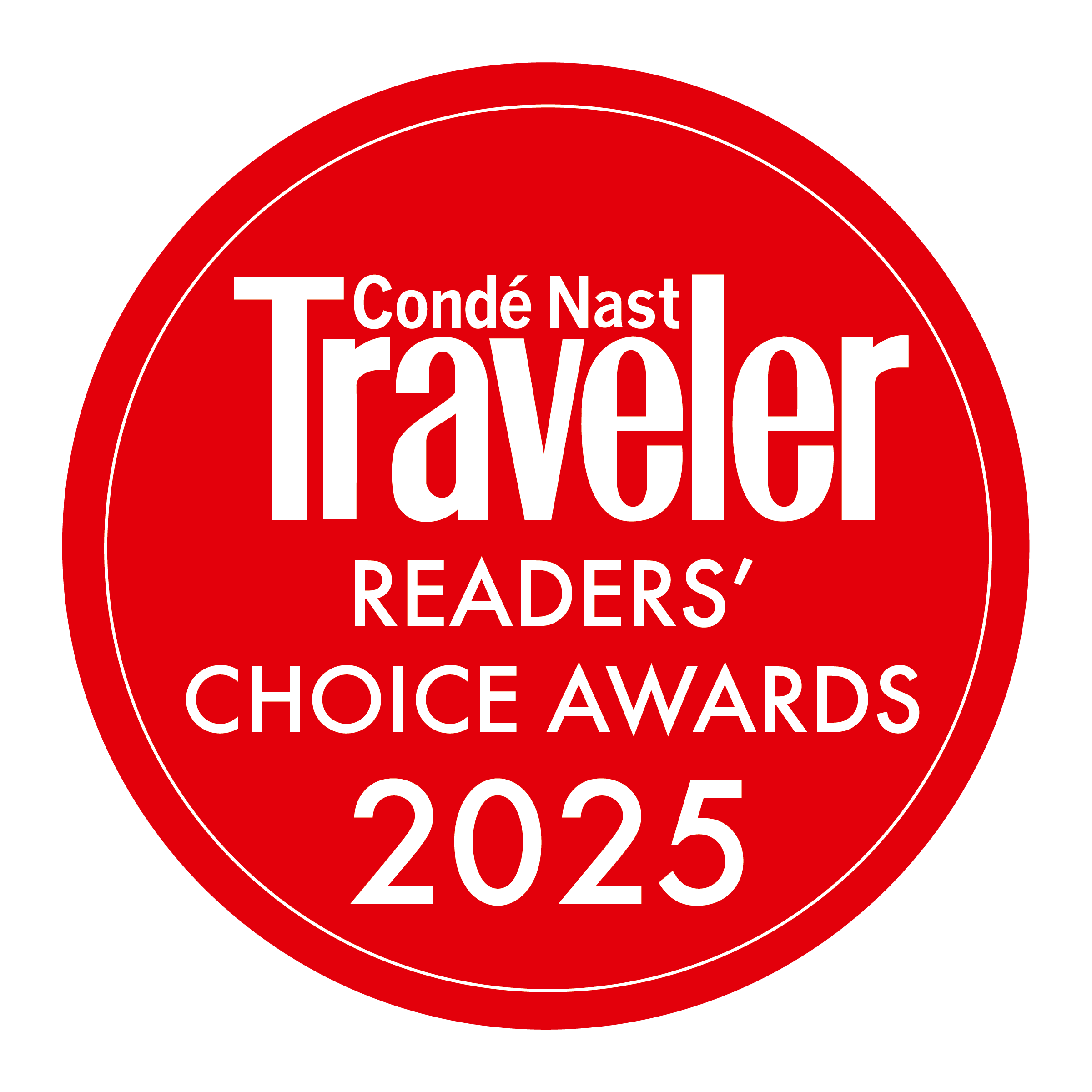 Condé Nast Traveler Readers' Choice Awards 2025 logo.