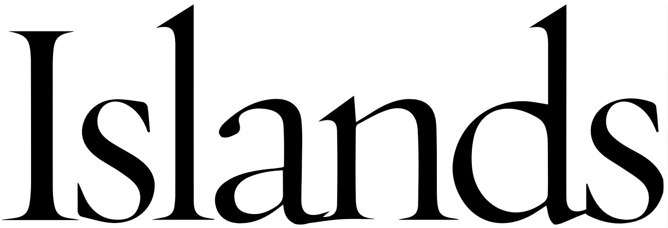 Islands logo, black text on transparent background.