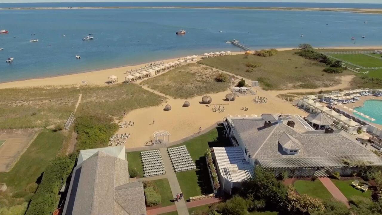Aerial shot of the beach