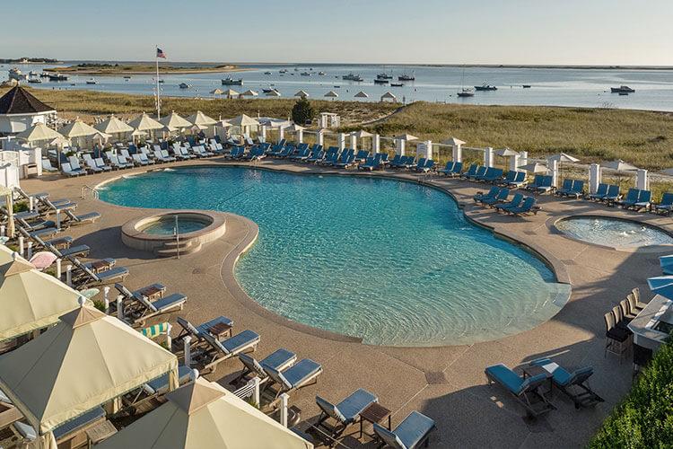 Aerial shot of the pool