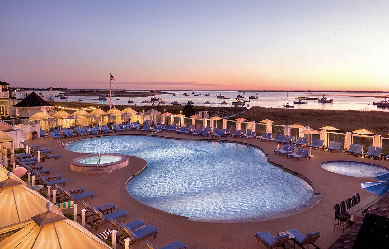The pool at sunset