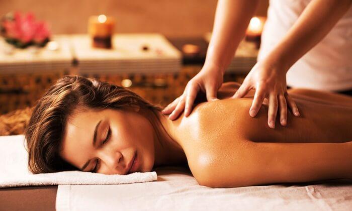 Woman receiveing a massage