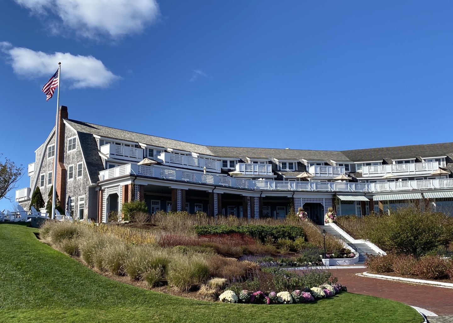 Main Inn Building with flag
