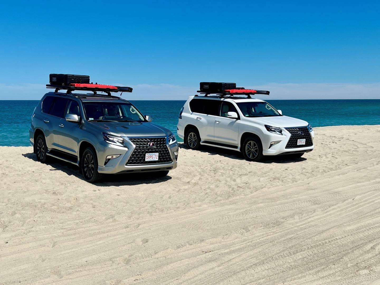 Lexus cars on the beach