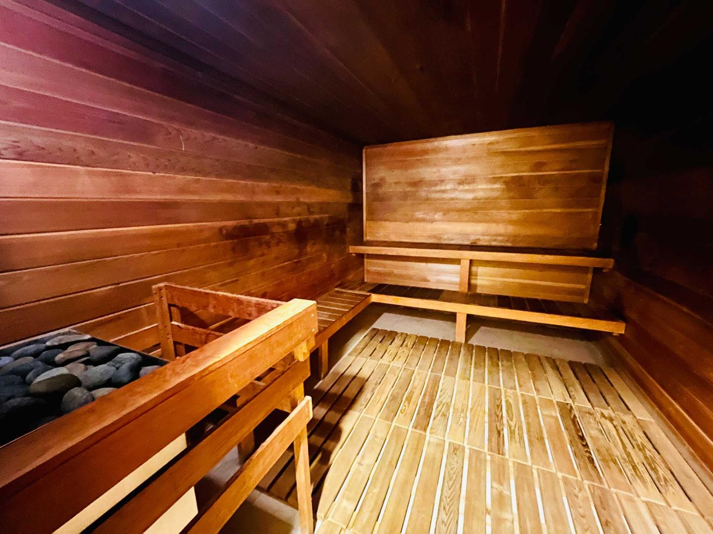 Benches in sauna